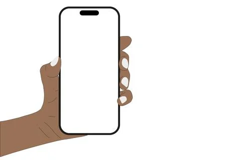 A phone  in a hand on a transparent background in vector format Illustrazione stock