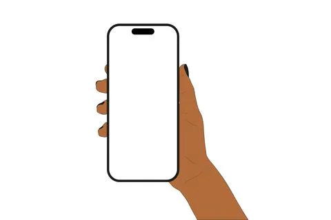 A phone  in a hand on a transparent background in vector format Illustrazione stock