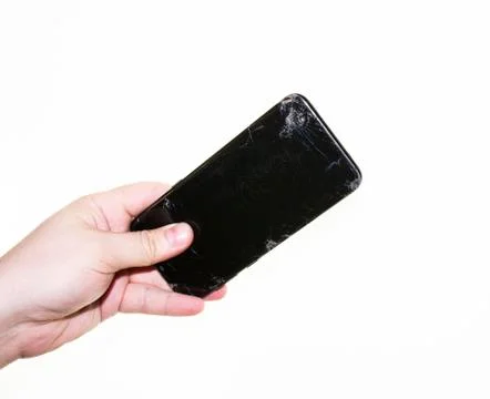 Phone in hand on a white background Foto stock