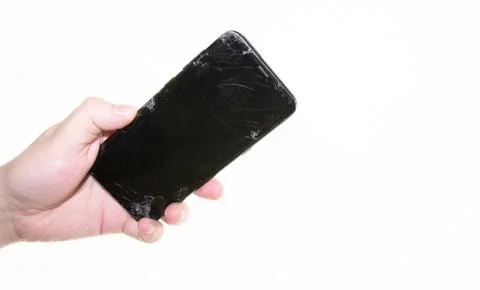 Phone in hand on a white background Foto stock