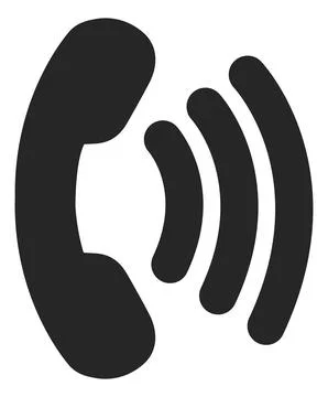 Phone handle with sound lines. Ringing telephone icon Illustration