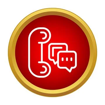 Phone handset and speech bubbles icon representing communication Stock Illustration
