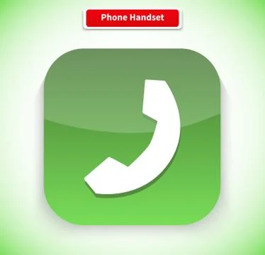 Phone Handset App Icon Flat Style Design Stock Illustration