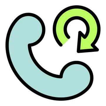Phone handset with rotating arrow, representing callback service Stock Illustration