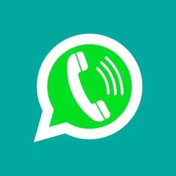 Phone handset in speech bubble. Messenger icon isolated on background. Vector Stock Illustration