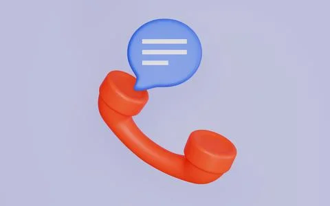 Phone handset with speech bubble, Support, Customer service, Communication Stock Illustration