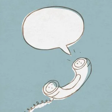 Phone handset with speech bubble. vector illustration, eps10 Stockillustratie