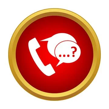 Phone handset with speech bubbles and question mark Stock Illustration