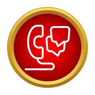 Phone handset with speech bubbles showing communication icon Stock Illustration