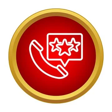Phone handset with stars in speech bubble for customer service rating Stock Illustration