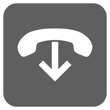 Phone Hang Up Flat Squared Vector Icon Stock Illustration