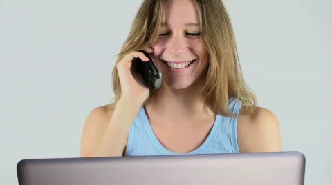 Phone Happy Stock Footage