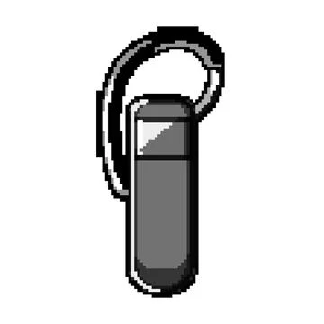 Phone headset audio pixel art vector illustration Stock Illustration