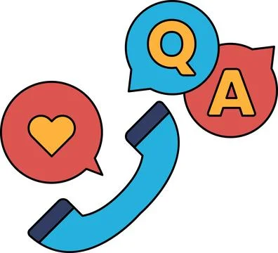 A phone with a heart and a question mark on it Stock Illustration