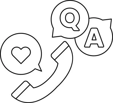 A phone with a heart and a question mark on it Stock Illustration