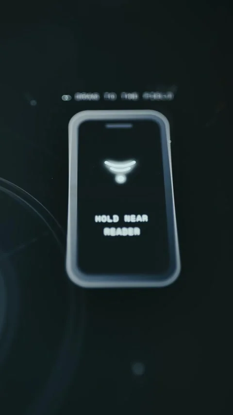 Phone Held Near Contactless Reader - Shallow Focus Composition Vídeo Stock 336401710