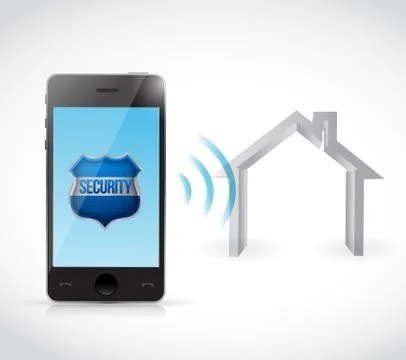 Phone home security software illustration design Illustrazione stock