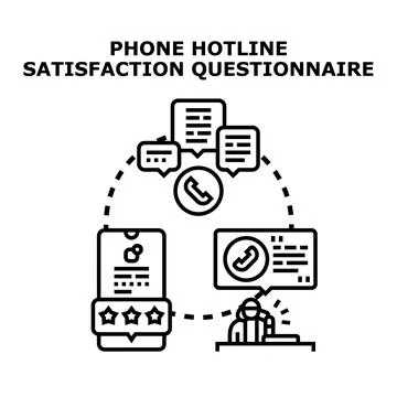 Phone hotline customer support satisfaction questionnaire concept Stock Illustration