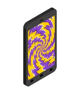 Phone hypnosis. Smartphone screen hypnotizes. vector illustration Stock Illustration