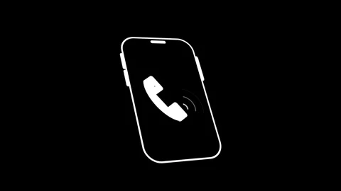Phone icon animation inside smartphone frame. Phone icon customer support s.. Stock Footage 336896545