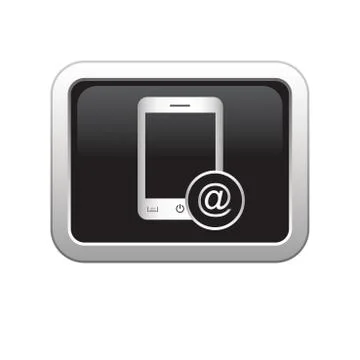 Phone @ icon black Stock Illustration
