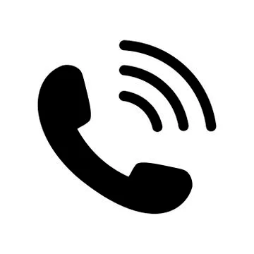 Phone icon in black with waves Stock Illustration