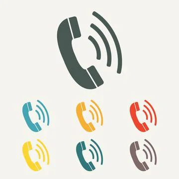 Phone icon. Call symbol in flat style. Colorful vector illustration. Stock Illustration