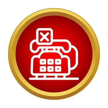 Phone icon with cross mark rejecting call Stock Illustration