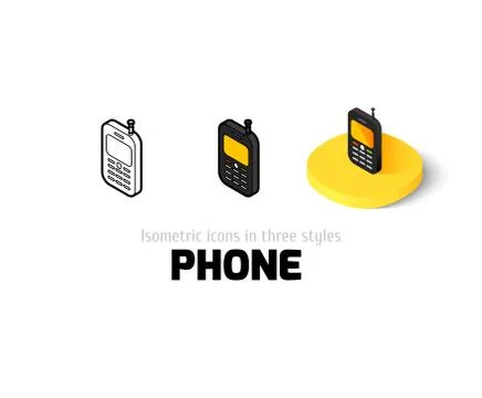 Phone icon in different style Illustrazione stock