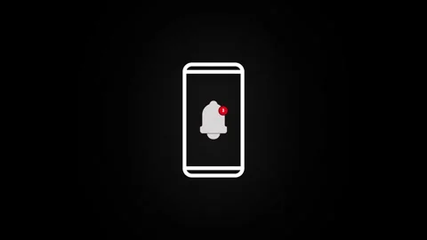A phone icon display show bell icon animation , Stock Footage 257762880