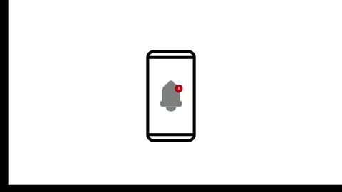 A phone icon display show bell icon animation , Stock Footage 257762881