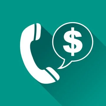 Phone icon with dollar speech bubble Stock Illustration