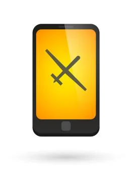 Phone icon with a drone Stock Illustration