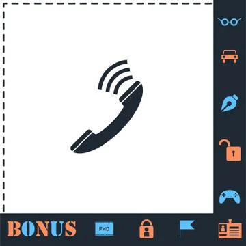 Phone icon flat Stock Illustration