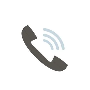 Phone icon in flat style on white background Stock Illustration