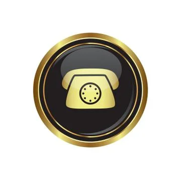 Phone icon gold Stock Illustration