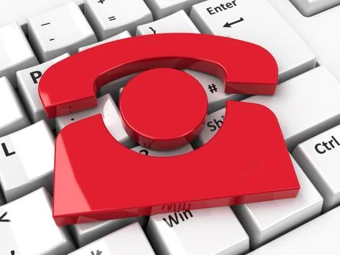 Phone icon on keyboard Stock Photos