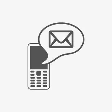 Phone icon with message stock vector illustration flat design イラスト素材