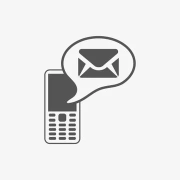 Phone icon with message stock vector illustration flat design 스톡 일러스트