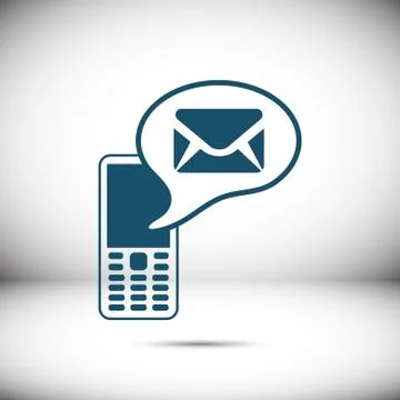 Phone icon with message stock vector illustration flat design 스톡 일러스트