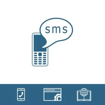 Phone icon with message stock vector illustration flat design イラスト素材