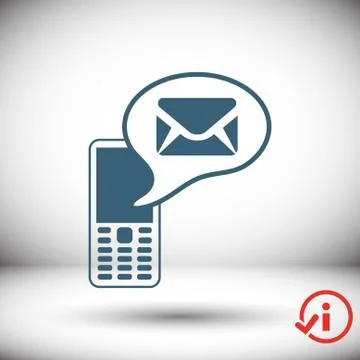 Phone icon with message stock vector illustration flat design イラスト素材