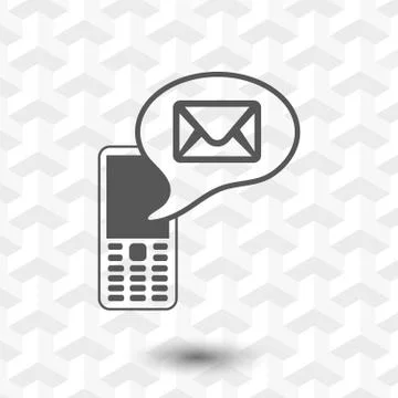 Phone icon with message stock vector illustration flat design Stock Illustration