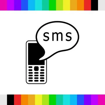 Phone icon with message stock vector illustration flat design Stock Illustration