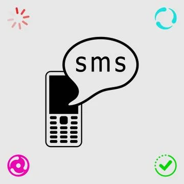 Phone icon with message stock vector illustration flat design Stock Illustration