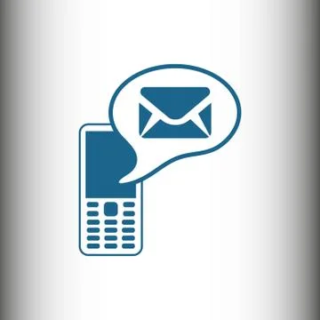 Phone icon with message stock vector illustration flat design Stock Illustration