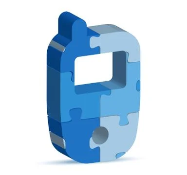 Phone icon in puzzle Stock Illustration