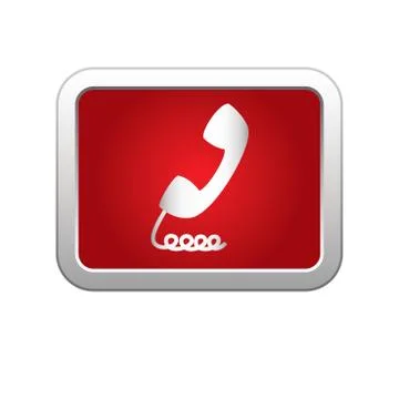 Phone icon red Stock Illustration
