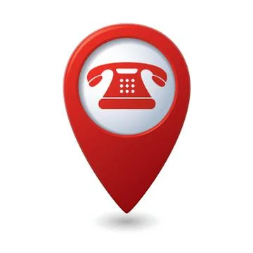 Phone icon red pointer Stock Illustration