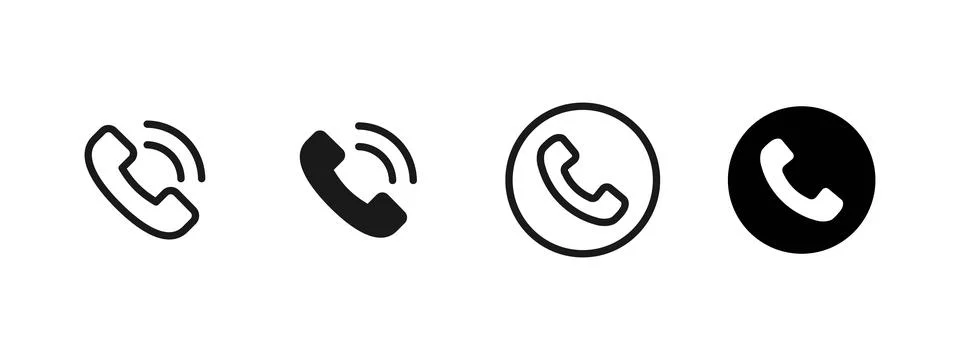 Phone icon. Ringing handset for call alerts and communication sign. Useful .. Stock Illustration
